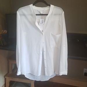 Diane Von Furstenberg crepe button down